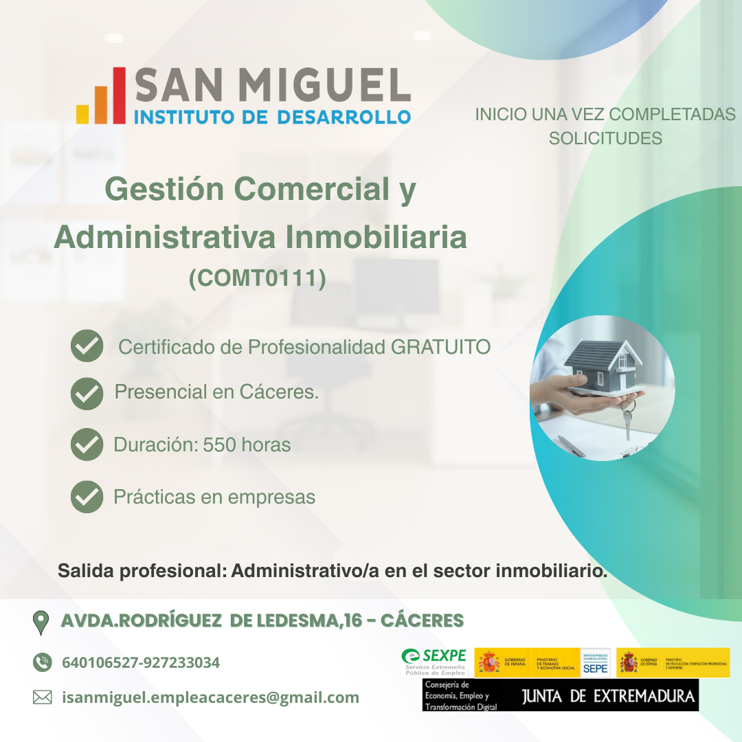 Curso Gestión Comercial y Administrativa Inmobiliaria