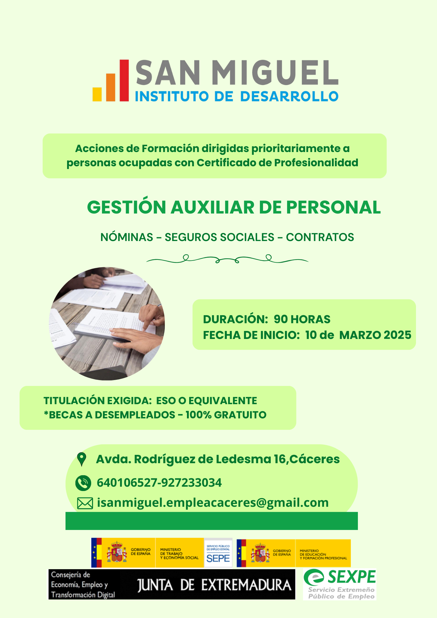 Gestión Auxiliar de Personal.